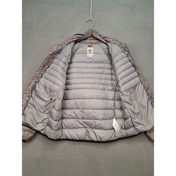 Timberland Packable Goose Down Puffer Camo Grey Men's Large Vintage Puffer Coat - Picture 7 of 9